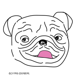 デザイン名/ パグさん 線画の魅力