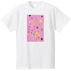 ピンクの星の流れとライン かわいい,トートバッグ,マグカップ,Tシャツ