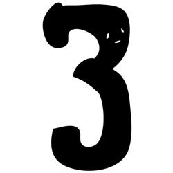 デザイン名/ 数字の3 イエローなイメージの3はアットホームなムードメーカー的存在。