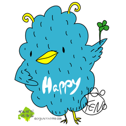 デザイン名/ チャリティ北海道001/幸せの青い鳥