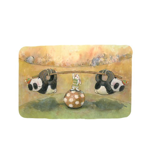 うさぎとパンダ